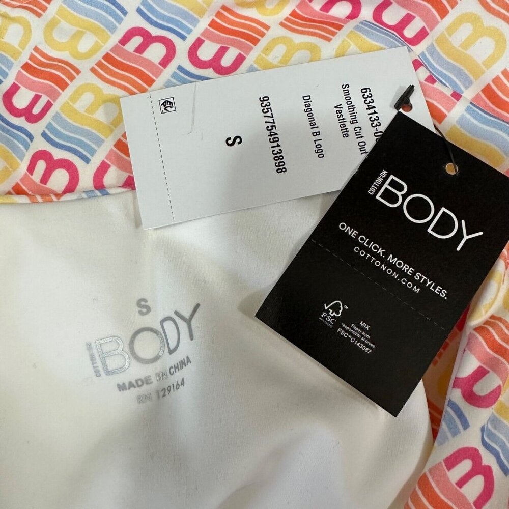 Cotton On NWT‎ Womens Size S Smoothing Cut Out Vestlette Activewear Crop Top - Picture 6 of 7